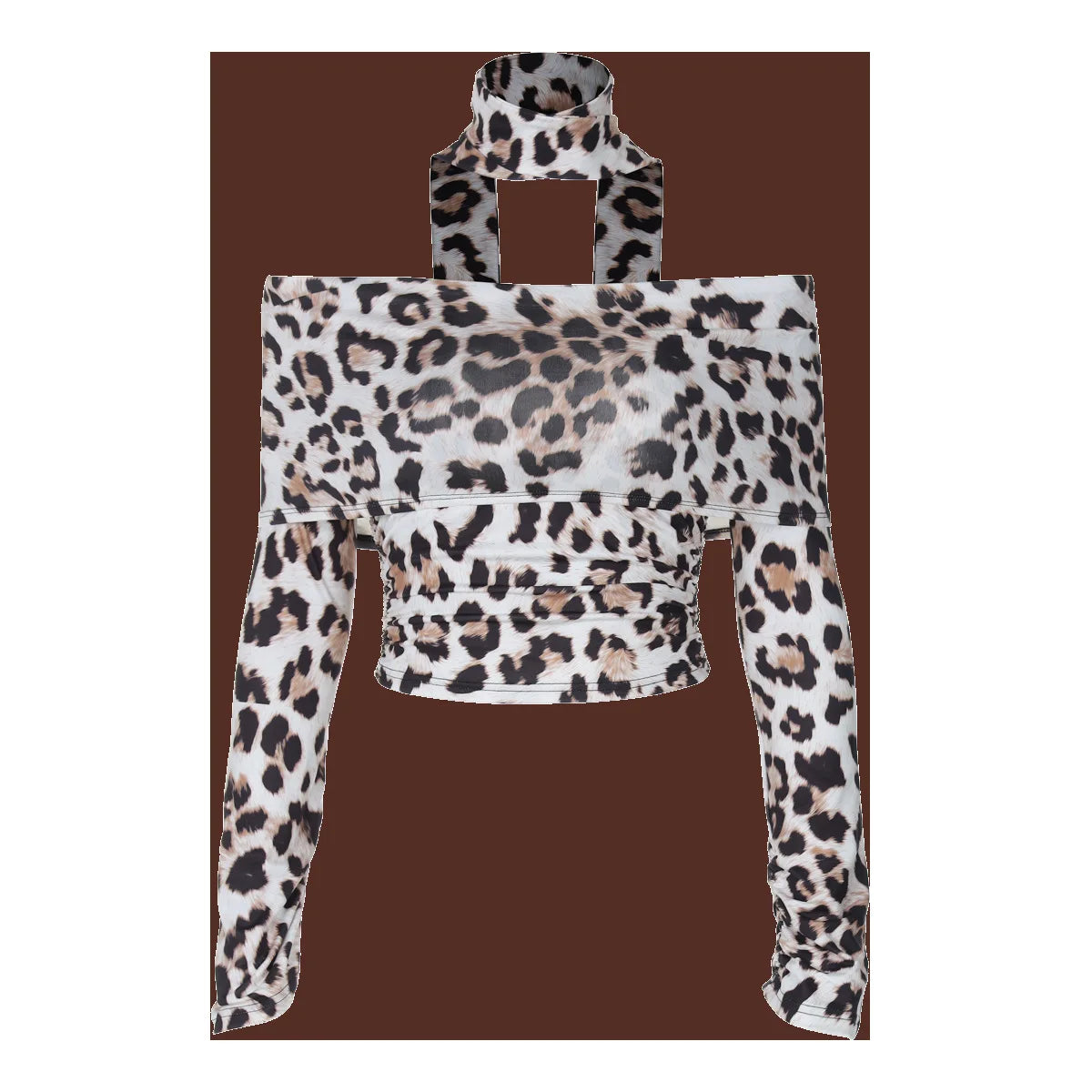 Leopard Crop Top with Choker | Off Shoulder Tops