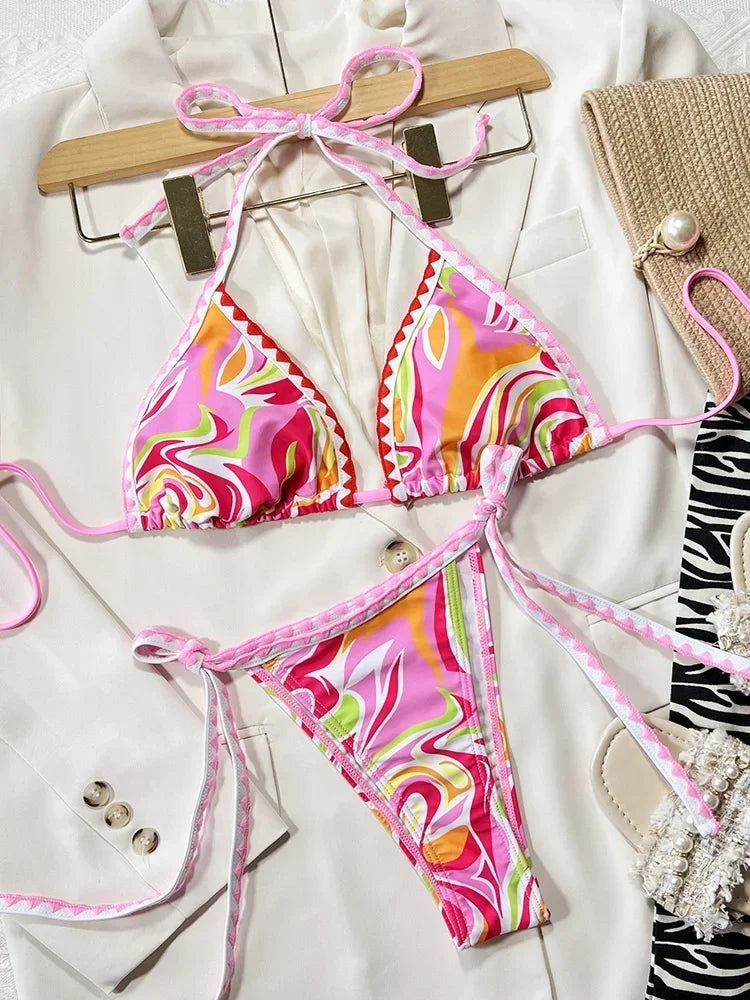 Pink Two-Piece Swimsuit for Beach Outings | Swimwear