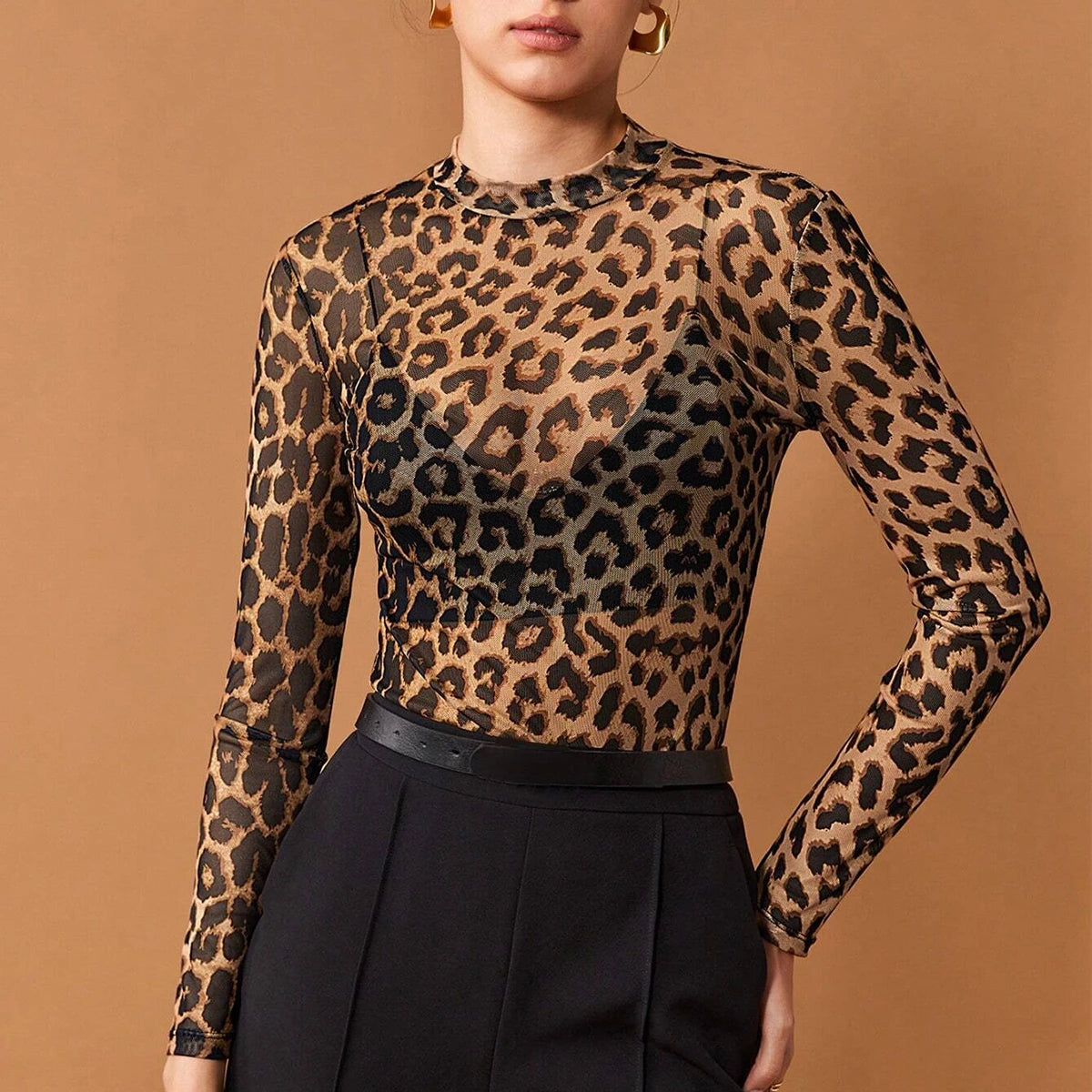 Trendy Blue Leopard Top for Everyday Elegance