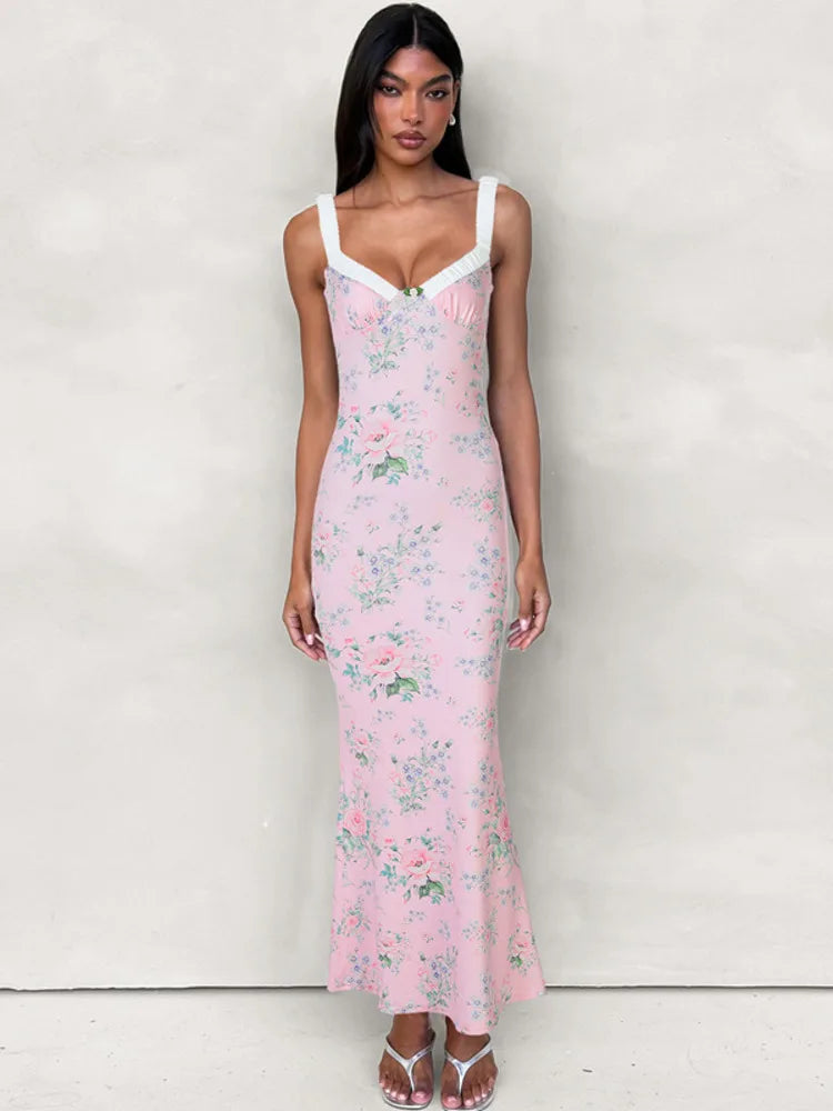 Floral Print Mermaid Dress for Evening Events | Mermaid Dresses