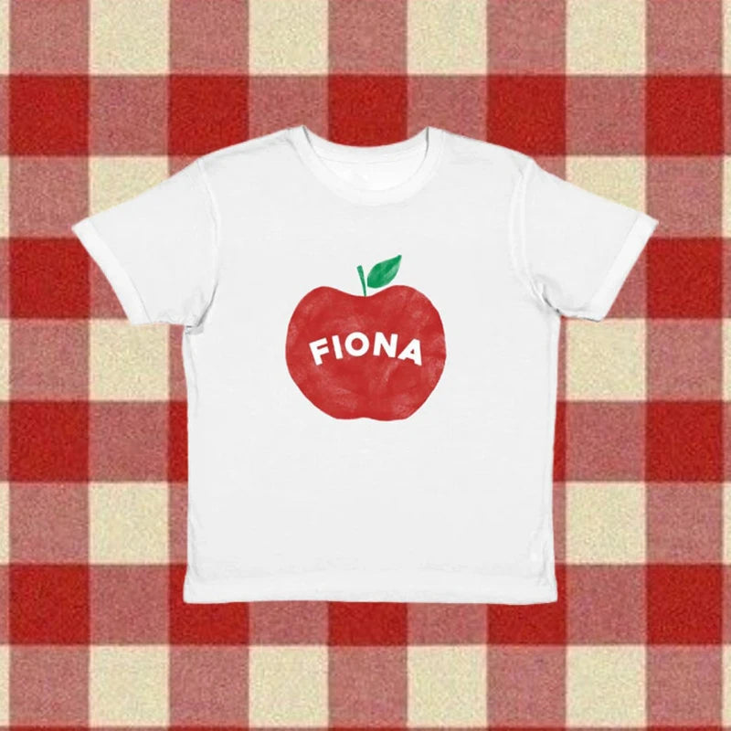 Women's Apple Print T-Shirt in Cotton | Tees