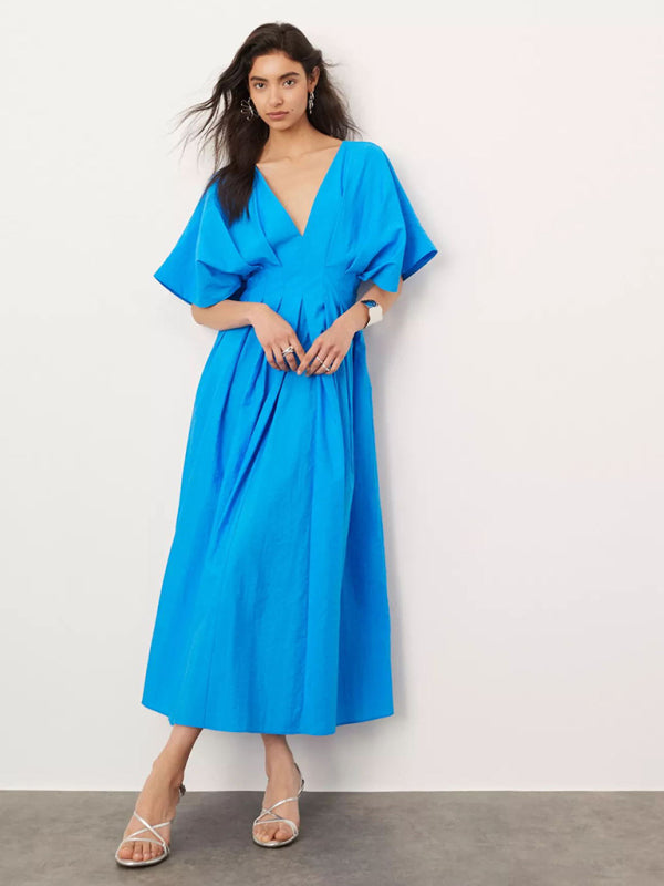 Flattering Blue Fit and Flare Dress for Women