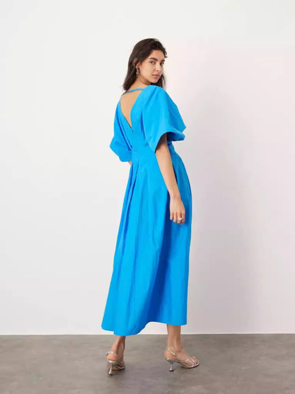 Flattering Blue Fit and Flare Dress for Women | Casual Dresses