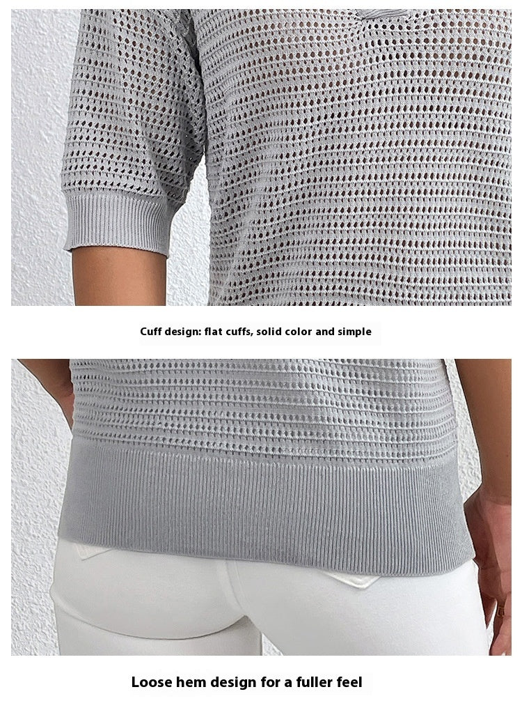 Women’s Textured Henley Top - Daily Wear Essentials | Knit Tops