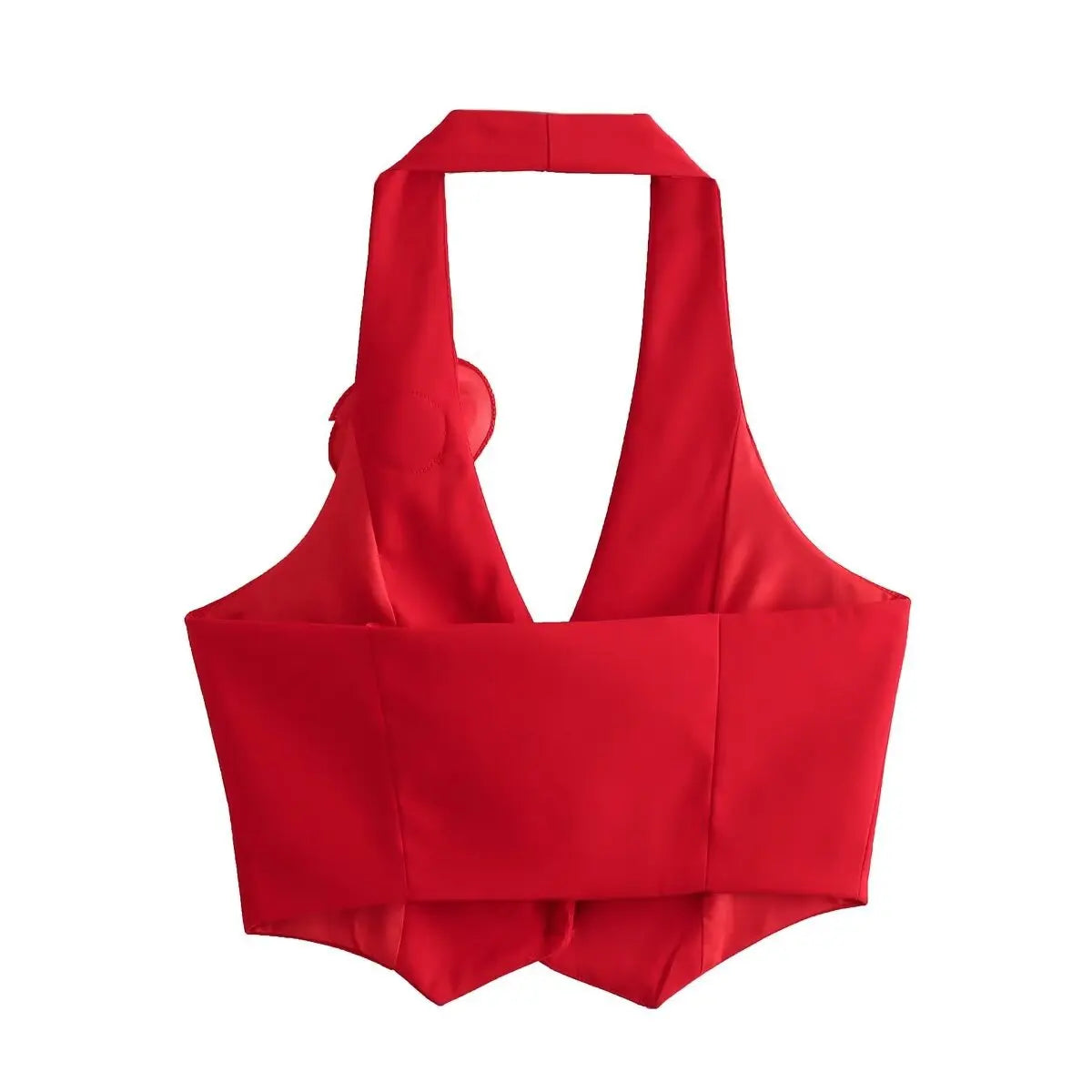 Women’s Halter Vest with Rosette Applique - Business Casual | Vest Tops