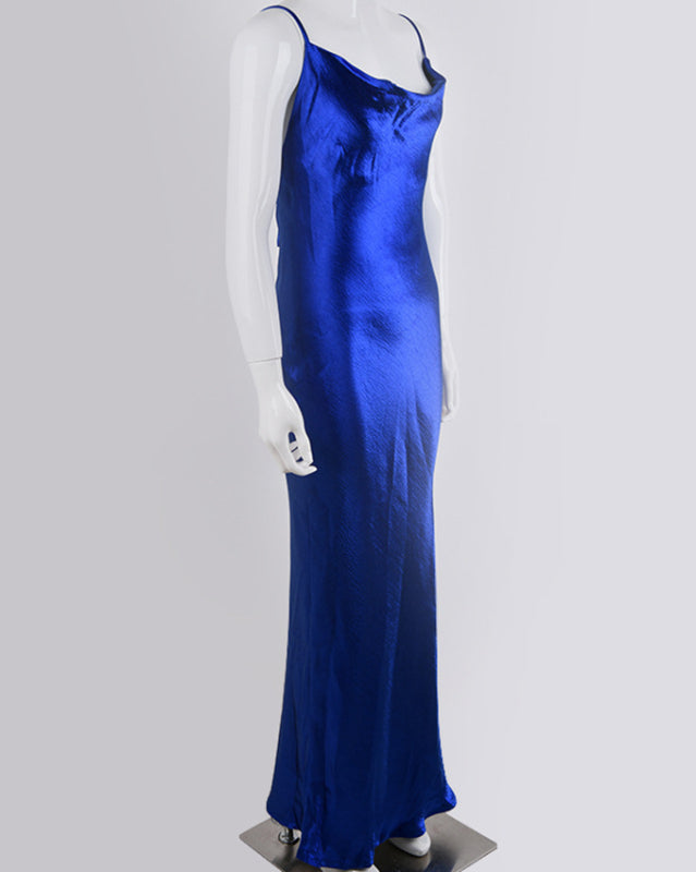 Elegant Satin Midi Dress with Cowl Neck | Satin Dresses