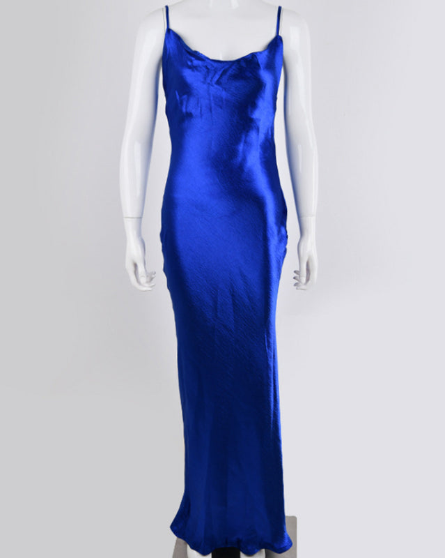 Elegant Satin Midi Dress with Cowl Neck | Satin Dresses