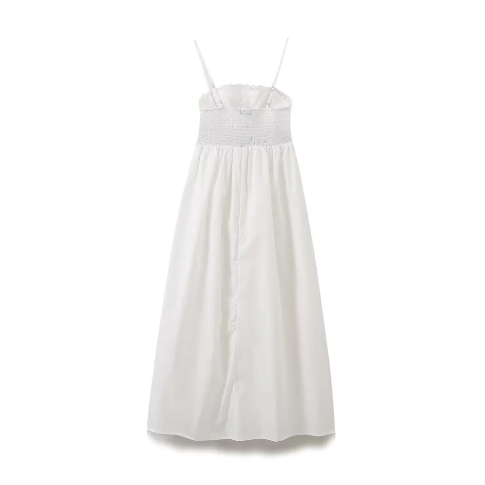 White Empire Waist Casual Dress - Perfect for Summer | Vacation Dresses