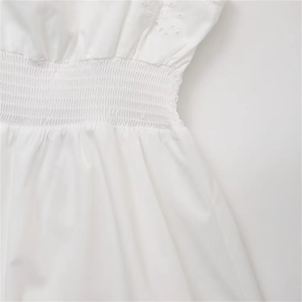 White Empire Waist Casual Dress - Perfect for Summer | Vacation Dresses