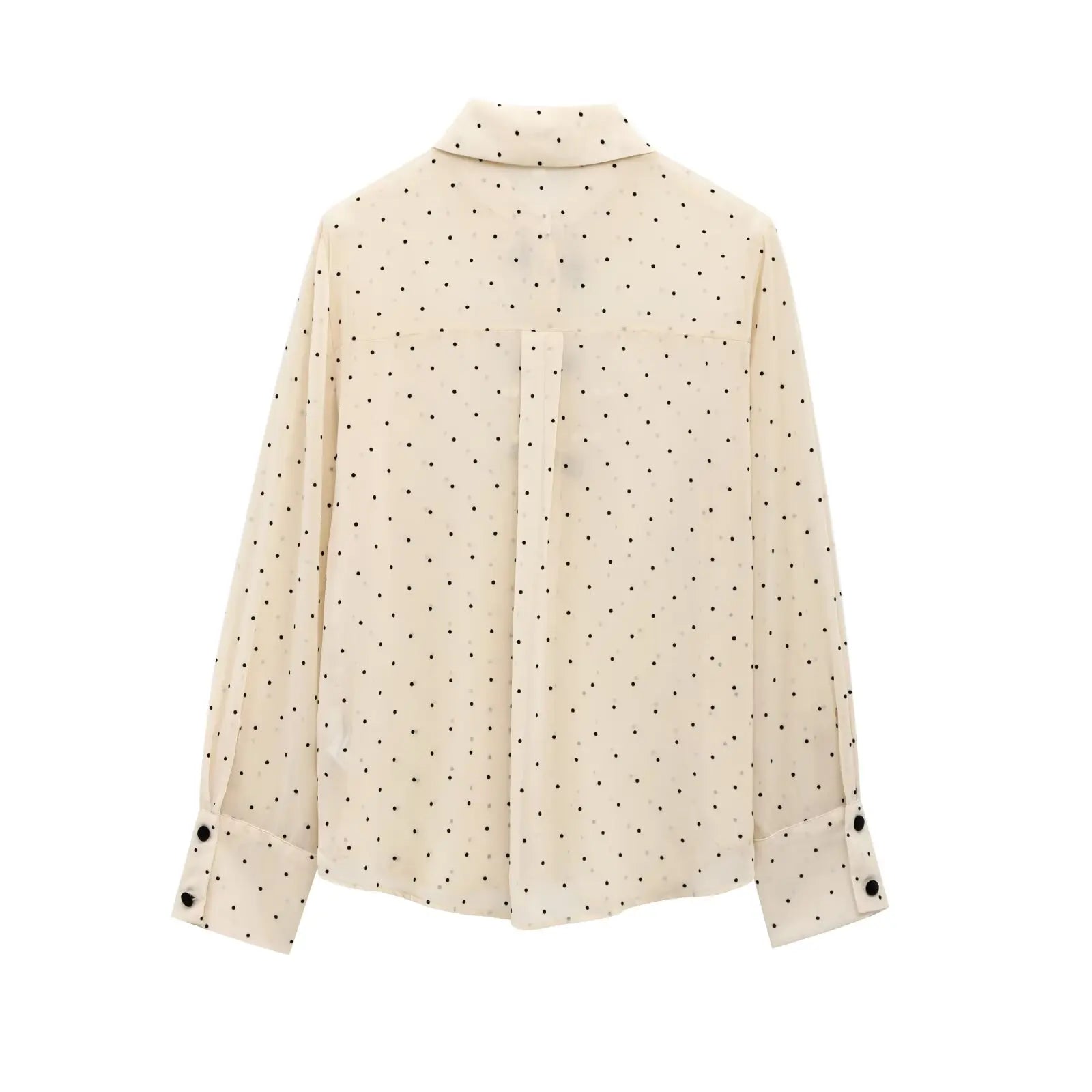 Casual Polka Dot Blouse - Contrast Bow Detail | Blouses