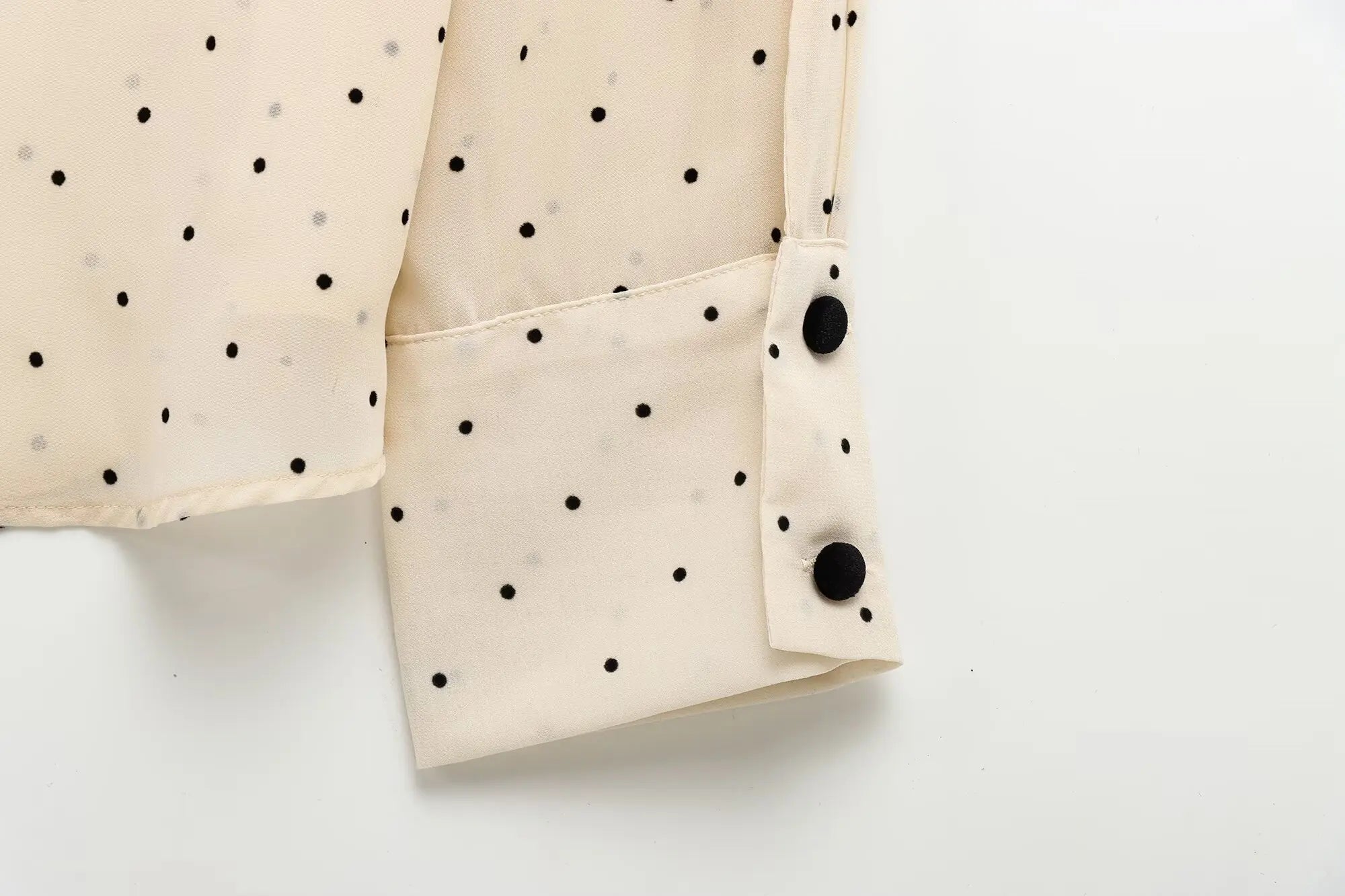 Casual Polka Dot Blouse - Contrast Bow Detail | Blouses