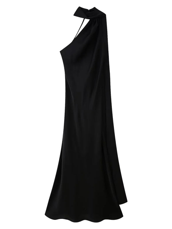 ne-Shoulder Draped Gown for Gala & Wedding Guests | Elegant Dresses