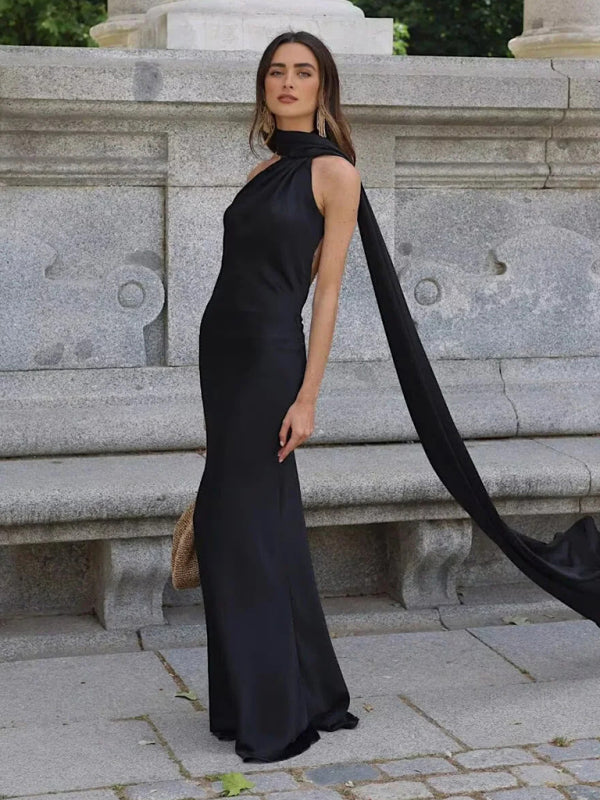 ne-Shoulder Draped Gown for Gala & Wedding Guests | Elegant Dresses