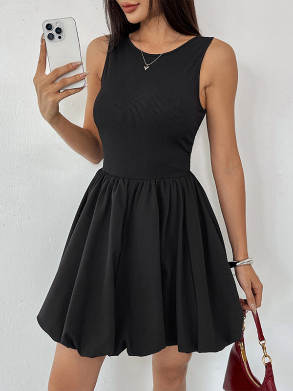 Black Dress with Boat Neck & Open Back