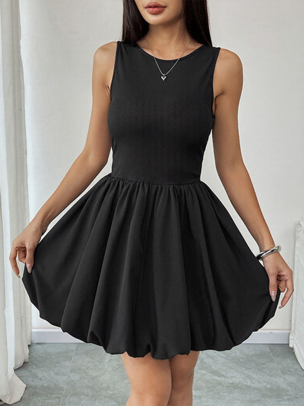 Black Dress with Boat Neck & Open Back | Casual Dresses