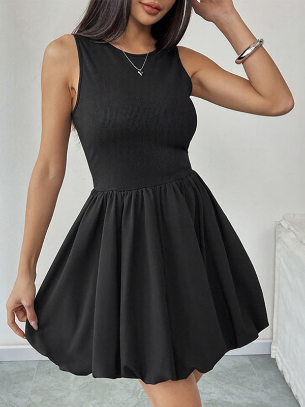 Black Dress with Boat Neck & Open Back | Casual Dresses