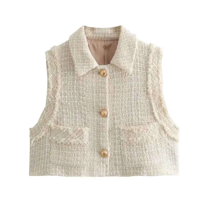 Casual Tweed Vest Top - Women's Essential | Vests