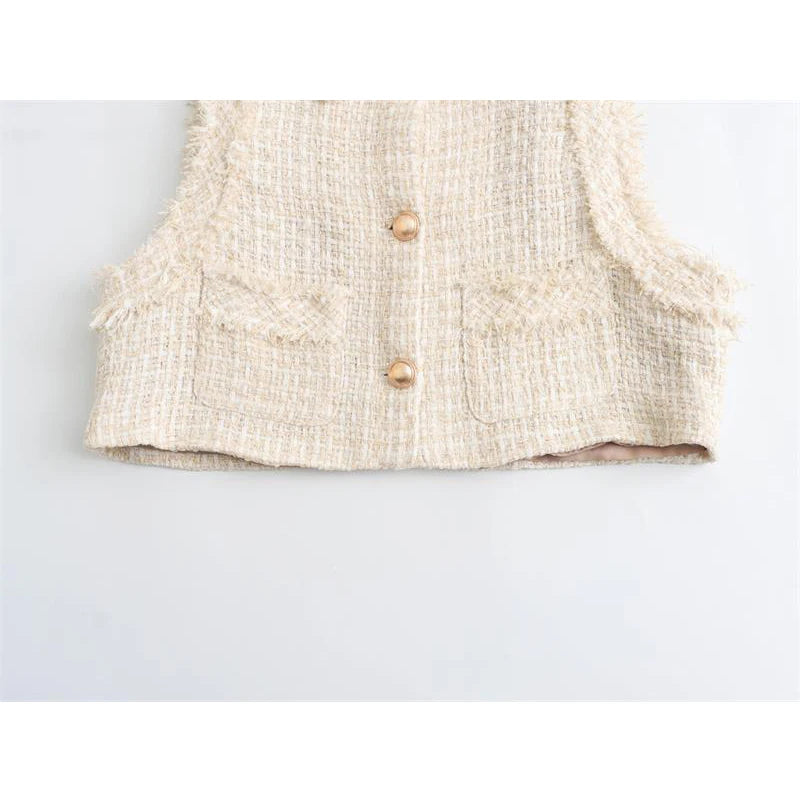 Casual Tweed Vest Top - Women's Essential | Vests