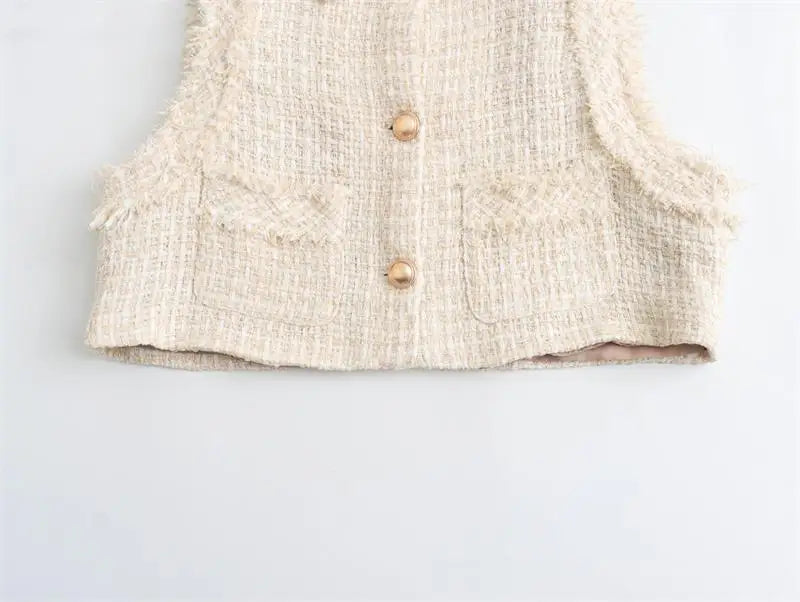 Casual Tweed Vest Top - Women's Essential | Vests