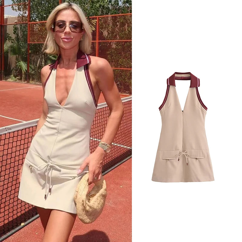 Casual Sporty Halter Dress for Everyday