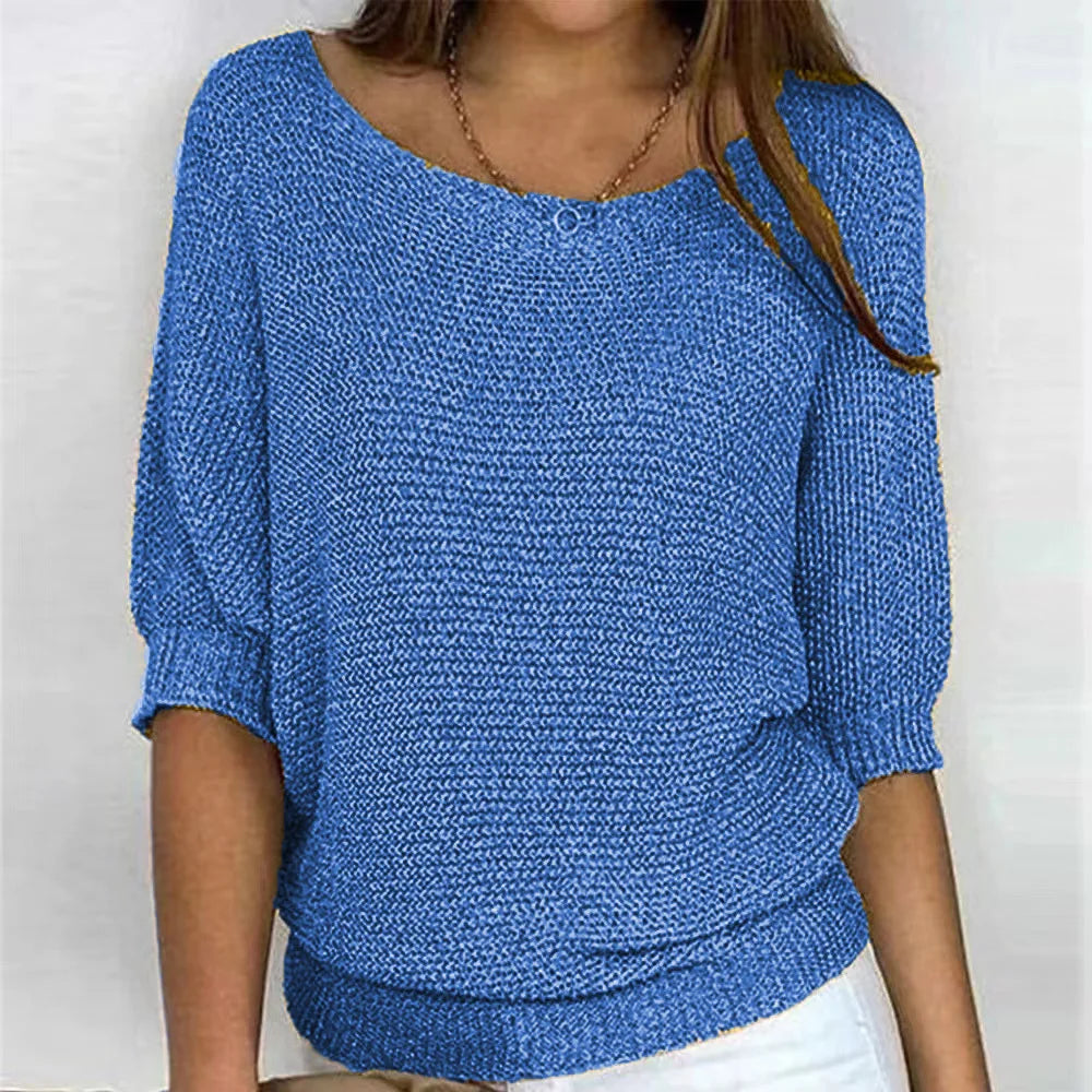 3/4 Sleeve Knit Top for Casual Days