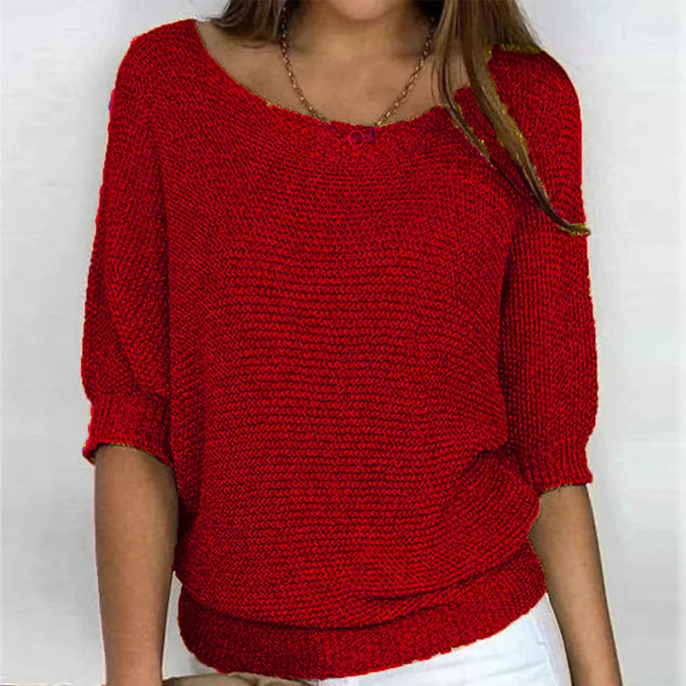 3/4 Sleeve Knit Top for Casual Days | Knit Tops