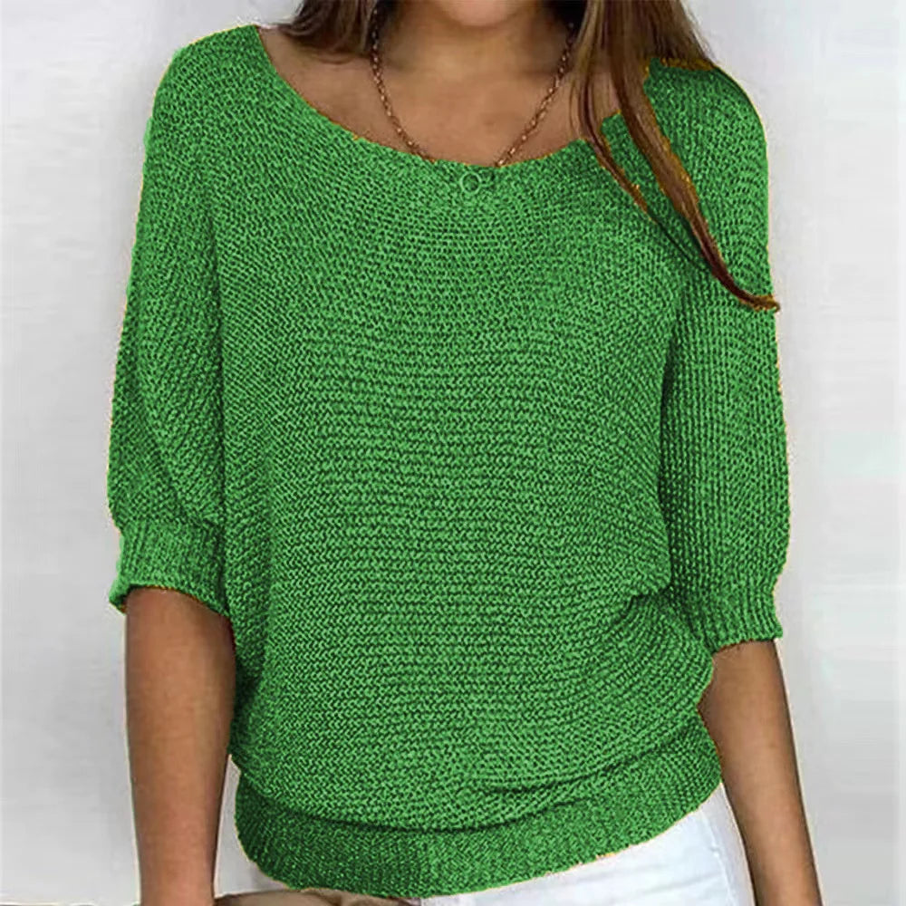 3/4 Sleeve Knit Top for Casual Days | Knit Tops