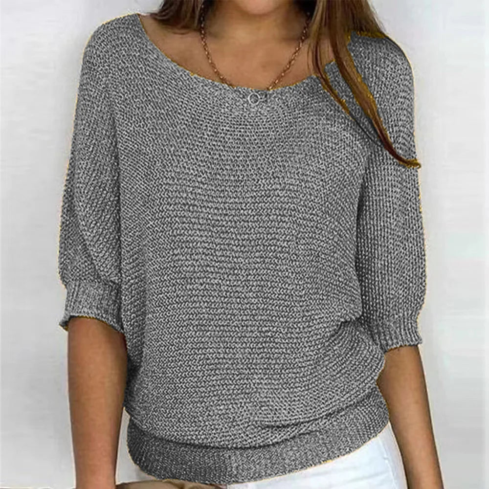 3/4 Sleeve Knit Top for Casual Days | Knit Tops