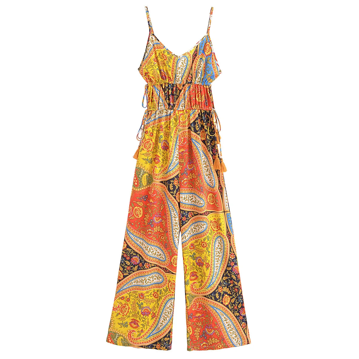 Paisley Boho Cami Jumpsuit - Summer to Fall Fashion Pantsuits