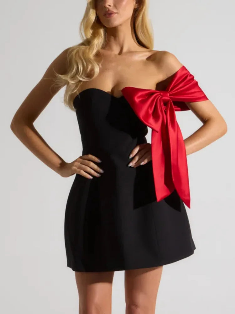 Elegant Party Dress with Side Bow – Perfect for Evening Events