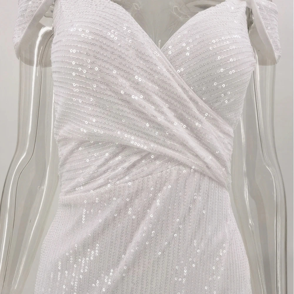 White Sequined Evening Dress in Mermaid | Elegant Dresses