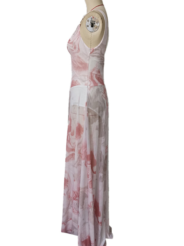 V-Neck Abstract Maxi Dress for Special Occasions | Cocktail Dresses