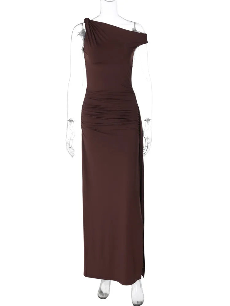 Elegant Floor-Length Dress with Side Slit | Elegant Dresses