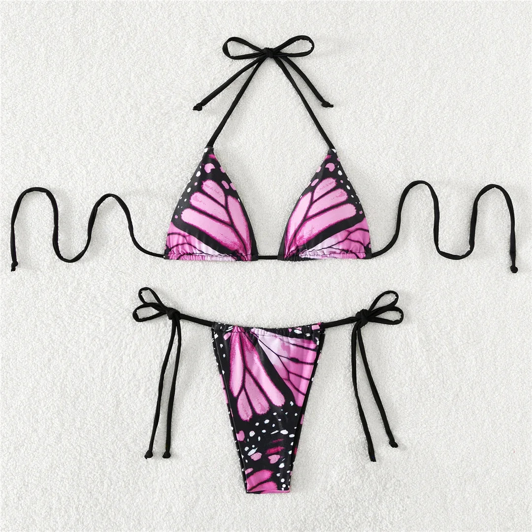 Tropical Butterfly Print Bikini - Dive Into Summer Swimwear | Swimwear