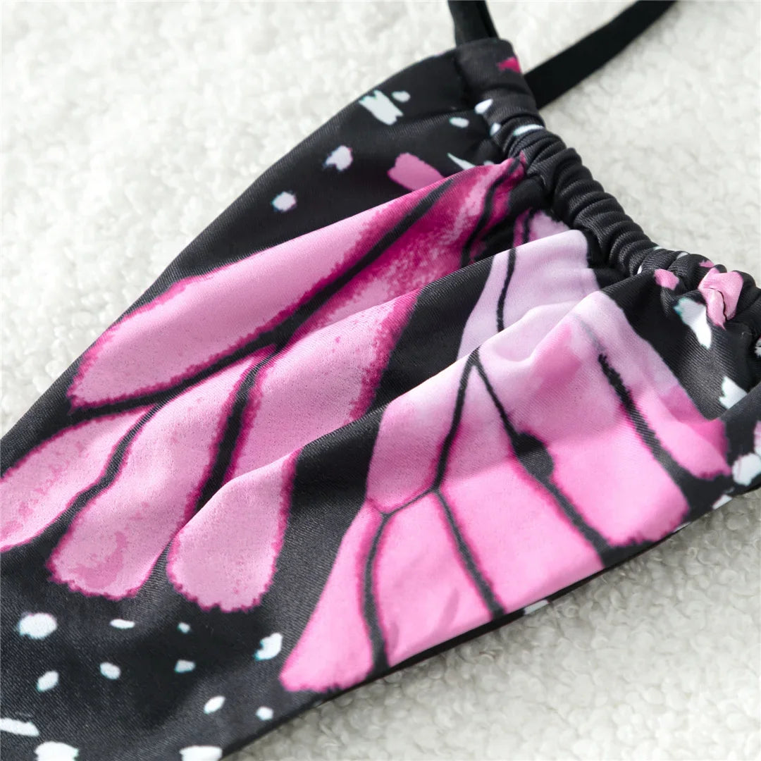 Tropical Butterfly Print Bikini - Dive Into Summer Swimwear | Swimwear