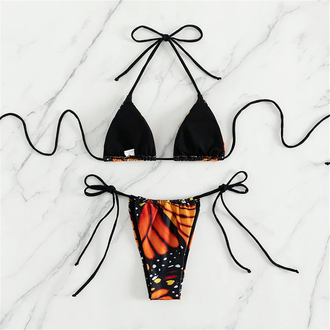 Tropical Butterfly Print Bikini - Dive Into Summer Swimwear | Swimwear