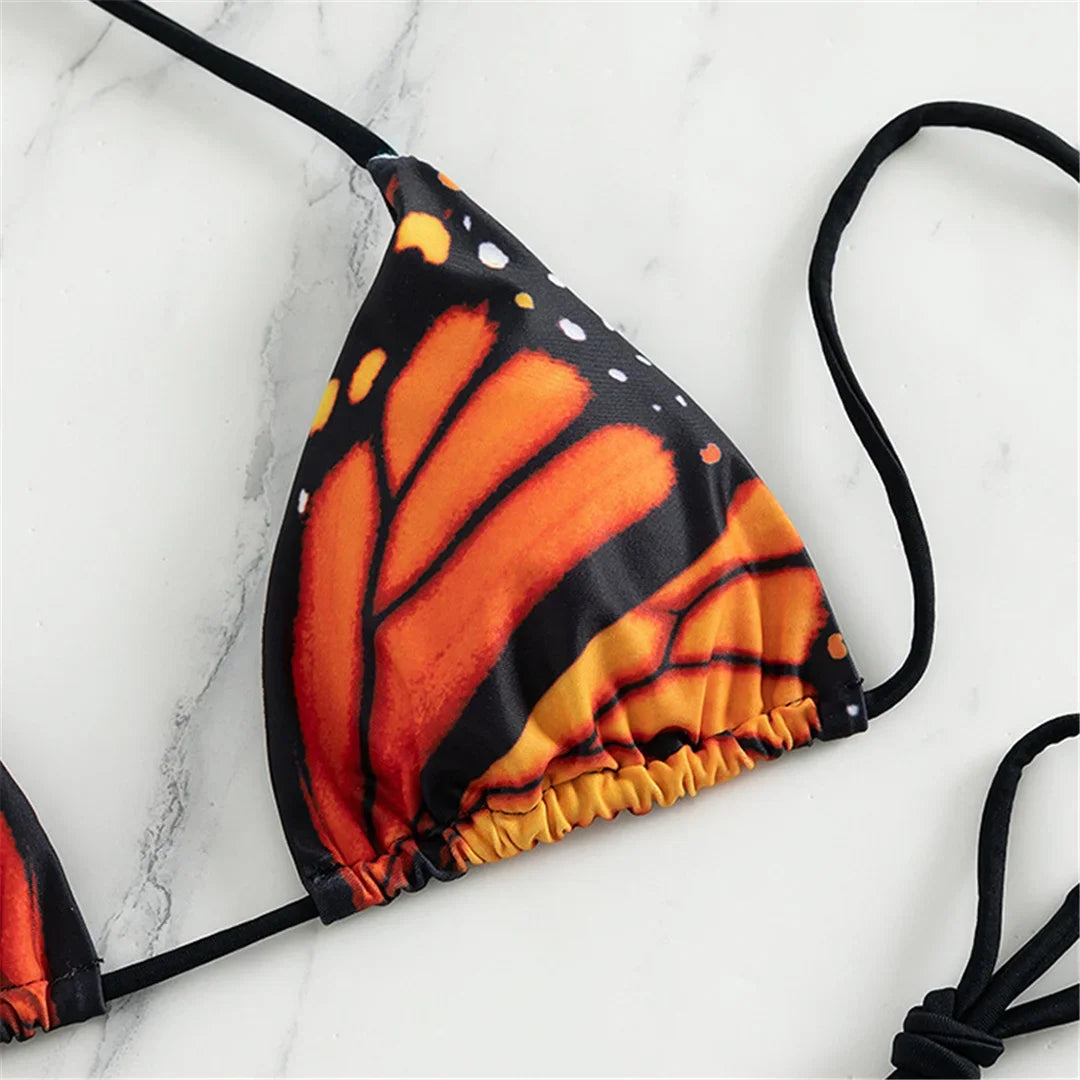 Tropical Butterfly Print Bikini - Dive Into Summer Swimwear | Swimwear