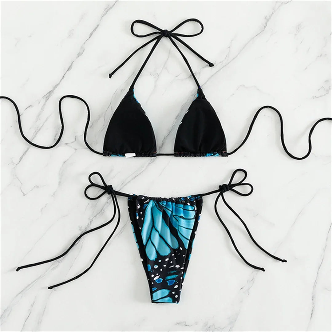 Tropical Butterfly Print Bikini - Dive Into Summer Swimwear | Swimwear