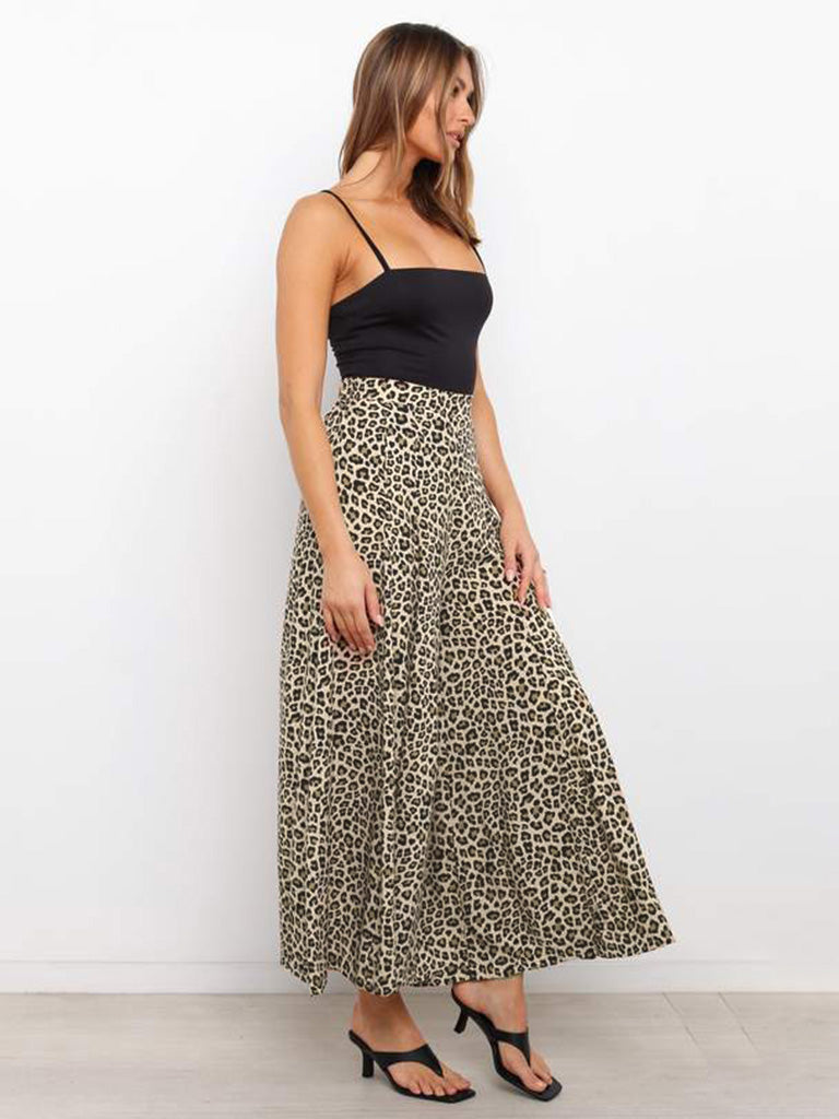 High Waist Leopard Wide Leg Trousers for Casual Chic | Trousers