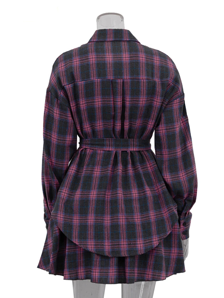 Women's Plaid Matching Set - Ideal for Weekend Wear | Skirts Outfit Sets