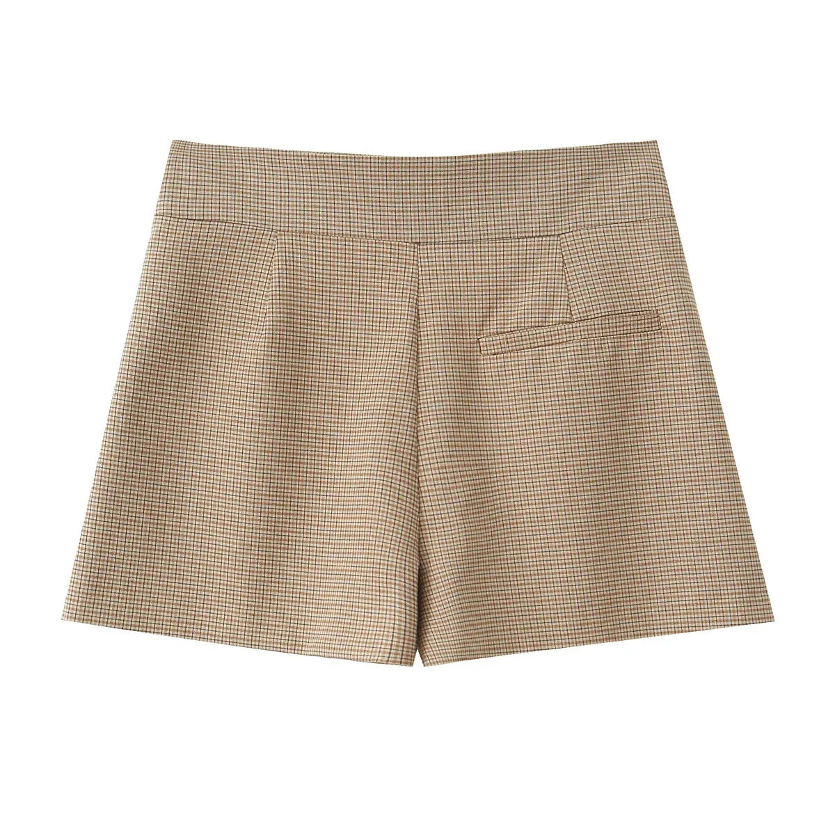 Tailored Houndstooth Set for Office - Strapless Blouse and Shorts | Matching Sets