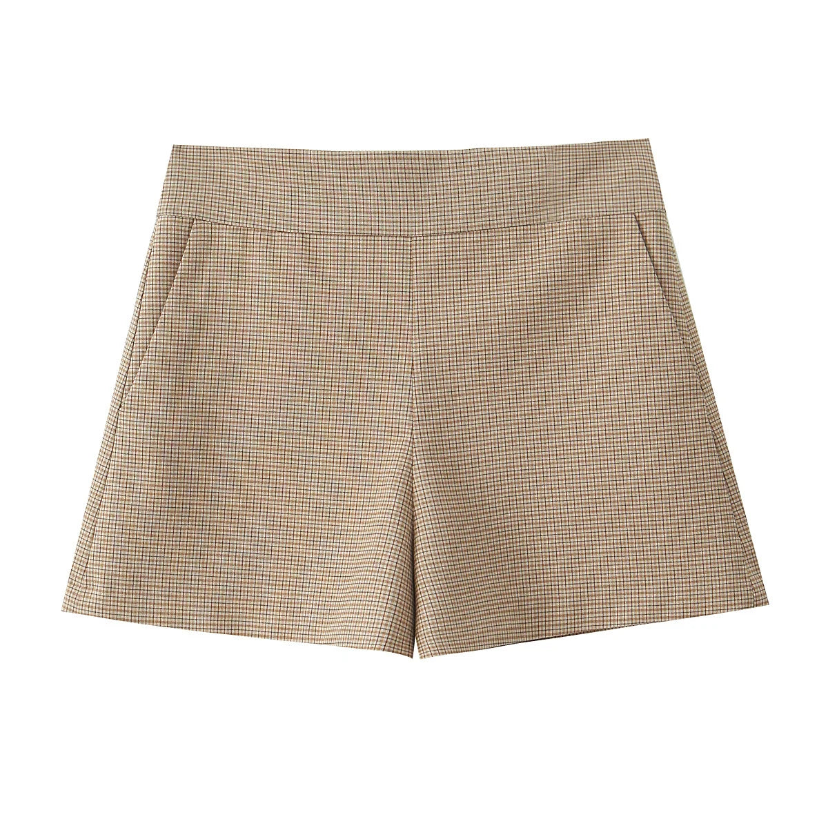 Tailored Houndstooth Set for Office - Strapless Blouse and Shorts | Matching Sets