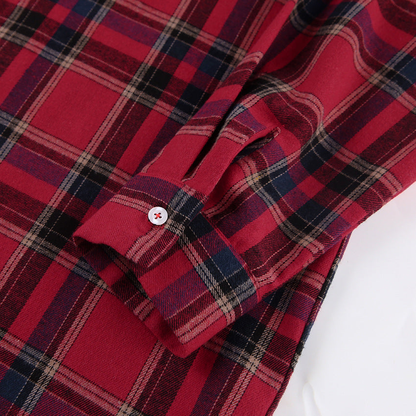 Red Plaid Long-Sleeve Shirt for Women - Casual &amp; Comfy | Shirts