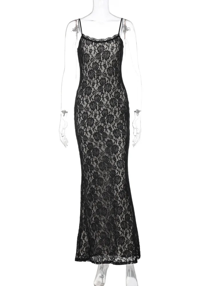 Elegant Floral Lace Maxi Dress - Perfect for Any Gala | Elegant Dresses