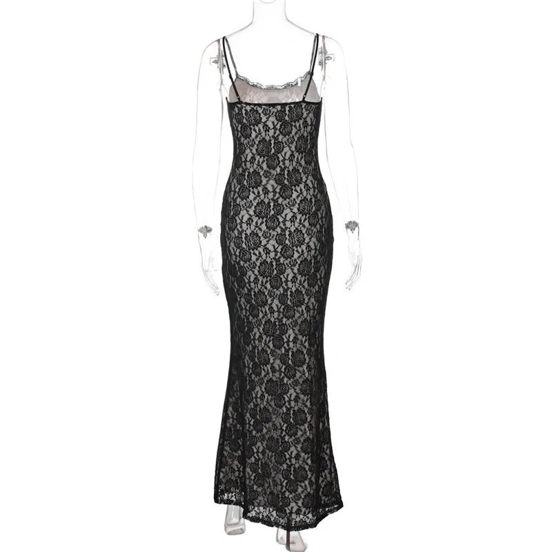 Elegant Floral Lace Maxi Dress - Perfect for Any Gala | Elegant Dresses