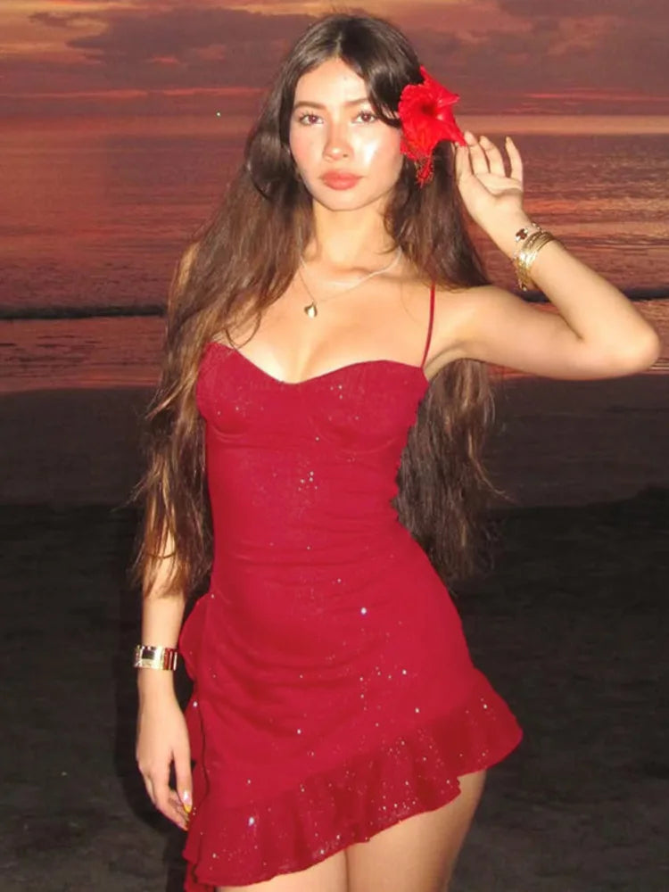 Red Bustier Mini Dress for Stylish Gatherings