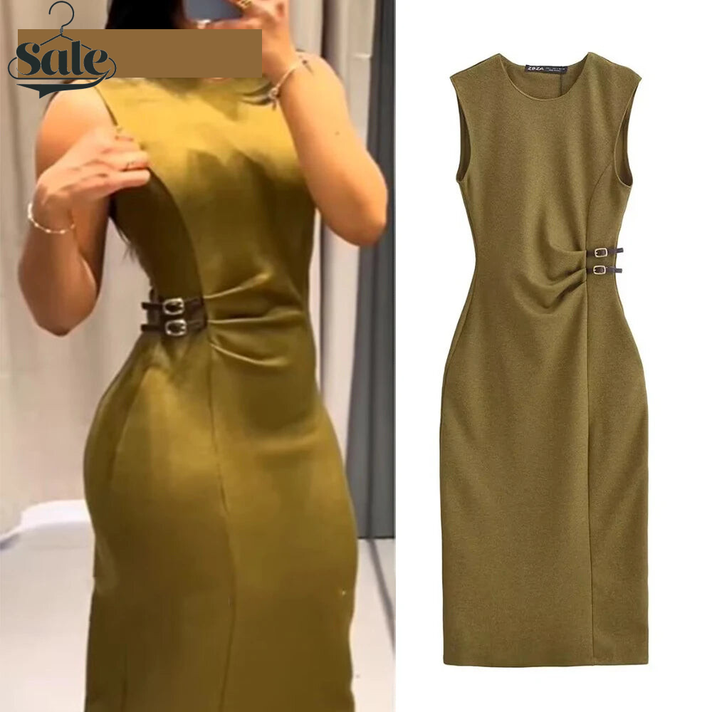 Elegant Olive Cocktail Dress