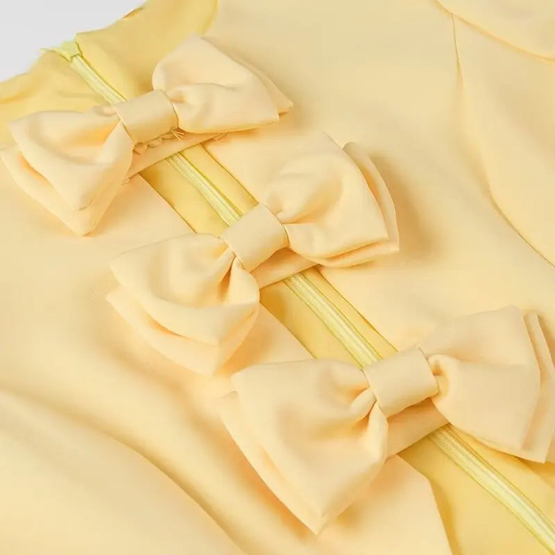 Puff Sleeve Yellow Dress – Ideal for Cocktail Parties | Sheath Dresses