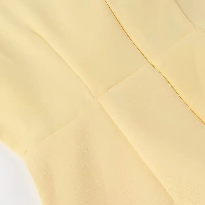 Puff Sleeve Yellow Dress – Ideal for Cocktail Parties | Sheath Dresses