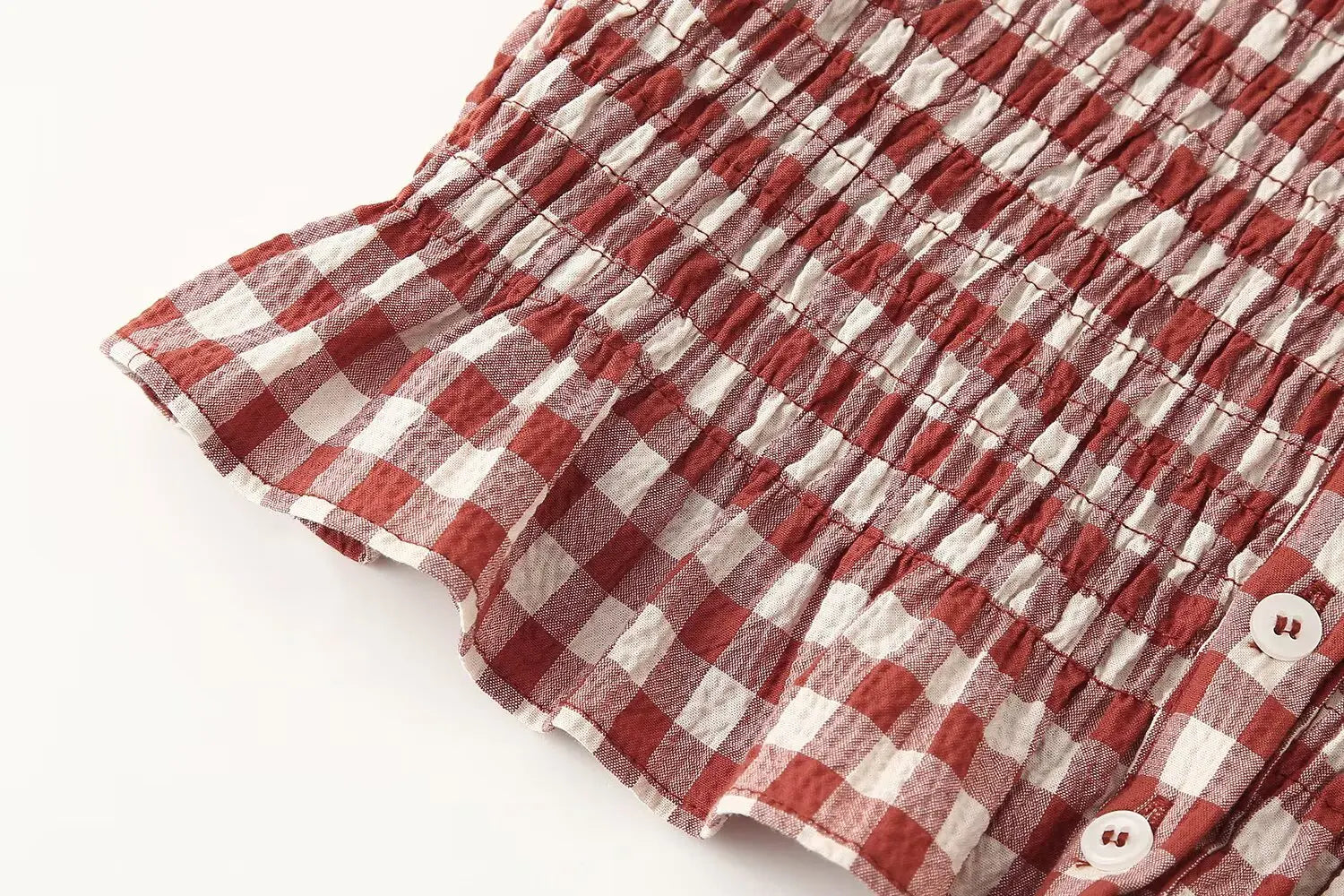 Women's Plaid Shirred Top and A-Line Skirt Set | Matching Sets